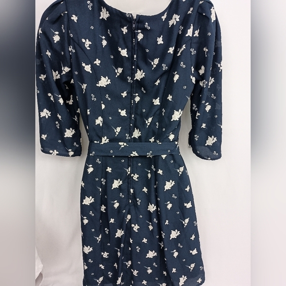2/$30 TRIXXI Y2K Floral Navy Blue Dress with Belt (#102) - Picture 7 of 11